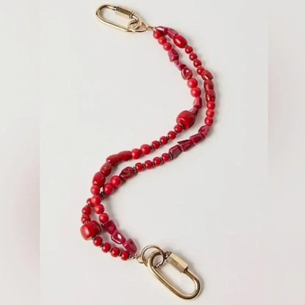 Free People | NWT | Prismatic Beaded Swag Bag Charm | Red | SOLD OUT | MSRP $38